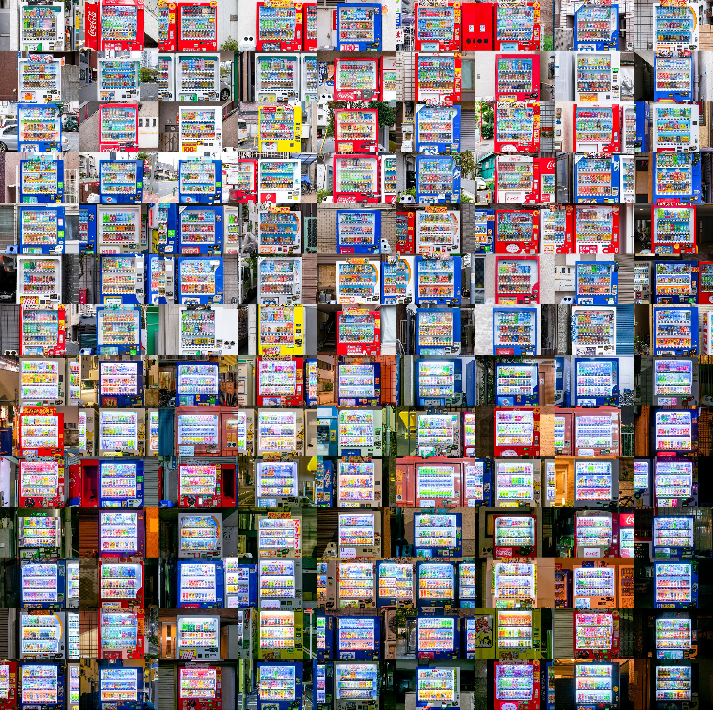 Collection of photographs of Japanese vending machines.